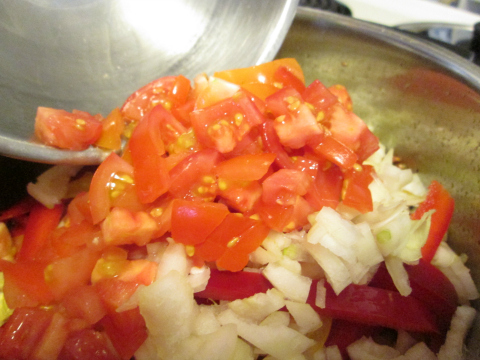 Adding Chopped Tomatoes