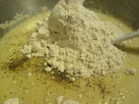 Adding Flour and Pepper to Potato Pulp