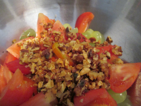 Adding Nuts and Tomatoes