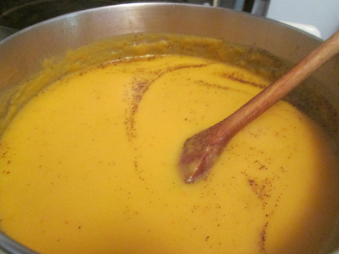 Adding Spices to the Chicken Pumpkin Soup