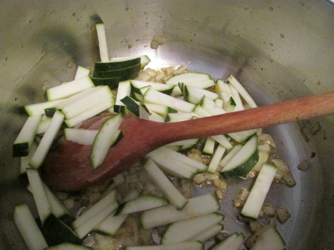 Adding Zucchini Slices