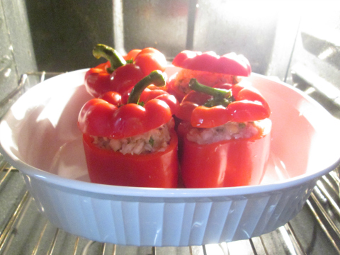Baking Stuffed Peppers for Forty Minutes