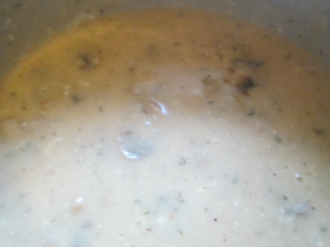 Cheese melting in cordon bleu sauce