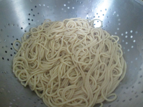 Drained Cooked Noodles