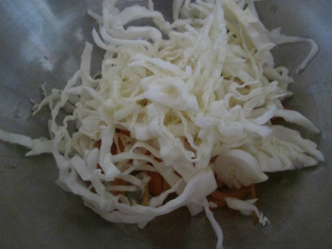 Mixing the Coleslaw Ingredients