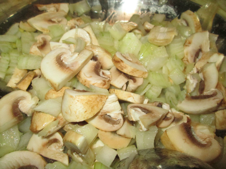 Onions and Mushrooms Sauteeing