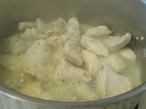 Sauteing Chicken Chunks in Oil and Butter