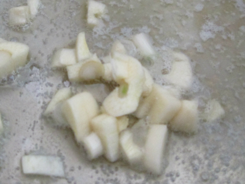 Sauteing Chopped Garlic