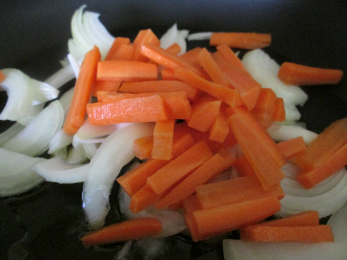 Sauteing Carrots and Onions