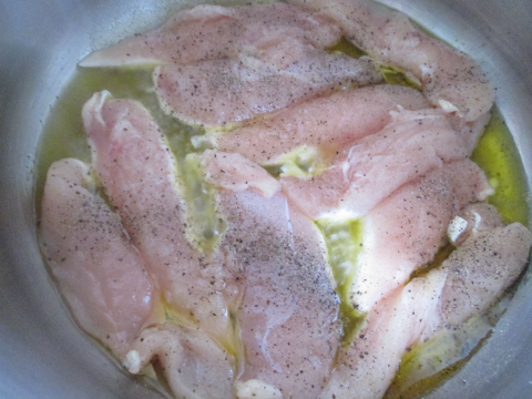 Sauteing the Chicken Fillets