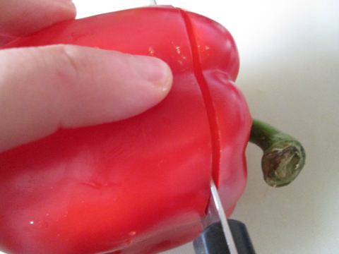 Slicing Off The Top of the Pepper