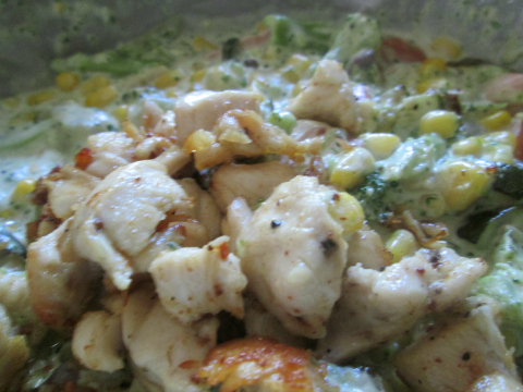 Adding Chicken to Vegetable Salad Recipe Experiment