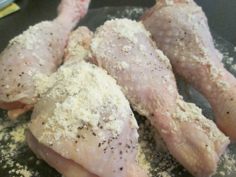 Adding Flour to Legs