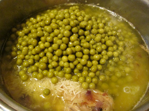 Adding Peas to Crispy Fried Chicken