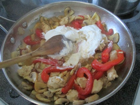 Adding sour cream