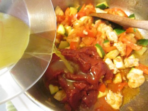 Adding the Chicken Broth