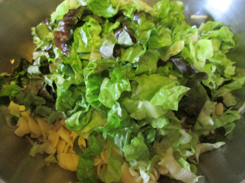 Adding the Chopped Lettuce