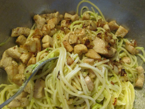Adding the Sauteed Chicken Pieces