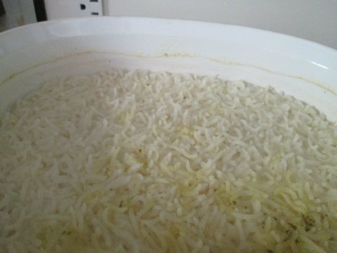 Broth Absorbed by Basmati Rice