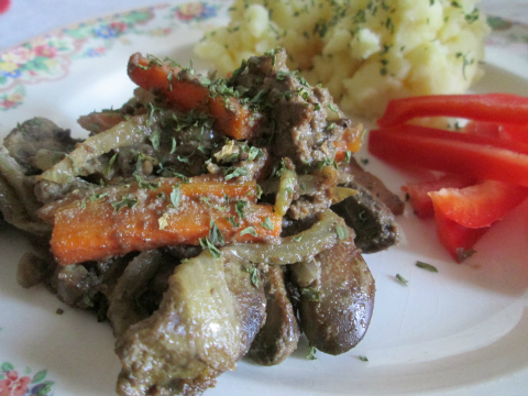Chicken Livers and Potatoes