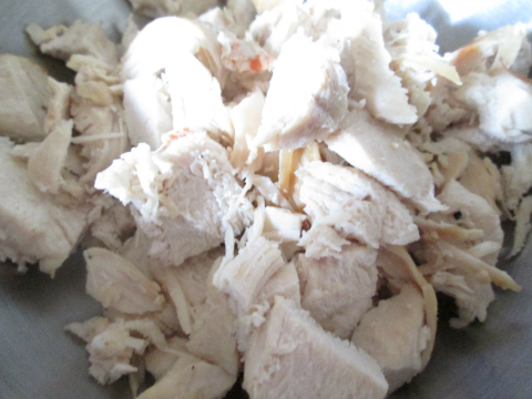 Chopping the Baked Chicken