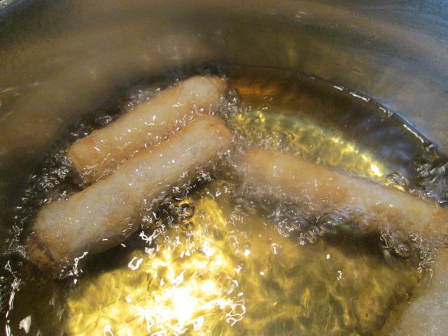 Cooking Chicken Spring Rolls