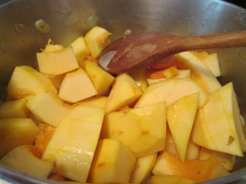 Cooking the Pumpkin Slices
