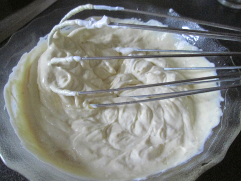 Mixing Mustard, Lemon Juice, and Sour Cream