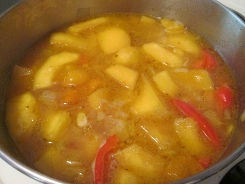 Mixing the Soup Ingredient