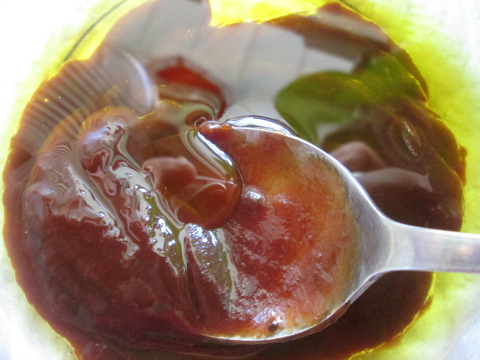 Mixing with BBQ Sauce
