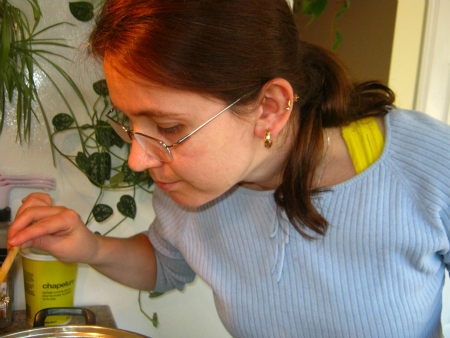 Monika Checking Chicken Soup  