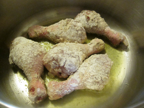 Sauteing Floured Drumsticks