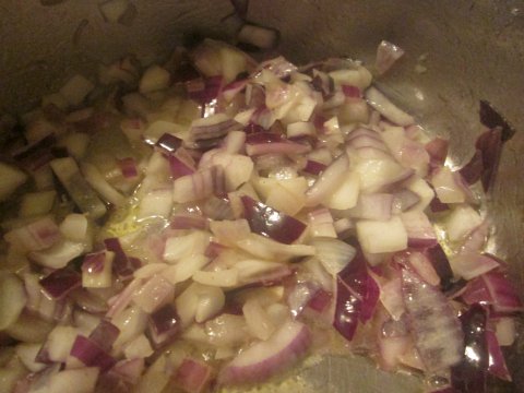 Sauteing Red Onion