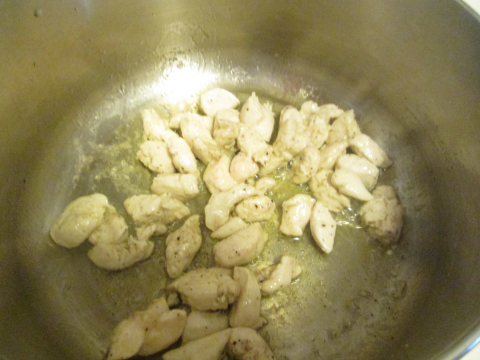 Sauteing the Chicken Pieces