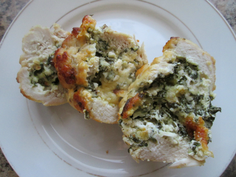 Serving Spinach Stuffed Chicken Breast