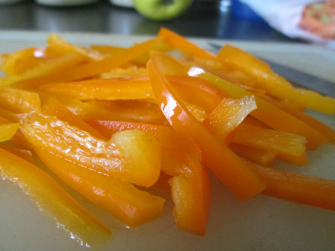 Sliced Orange Bell Peppers
