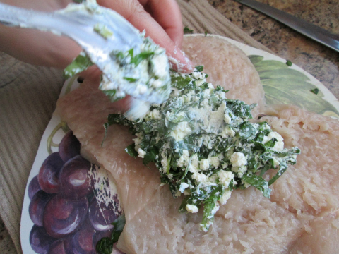 Spinach and Cheese on Chicken Breast