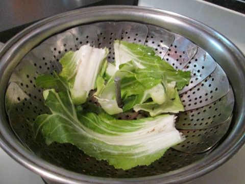 Steaming Cauliflower Leaves