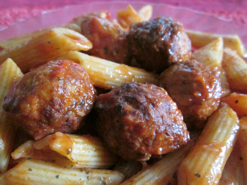 Tomato Sauce Recipe with Chicken Balls and Pasta