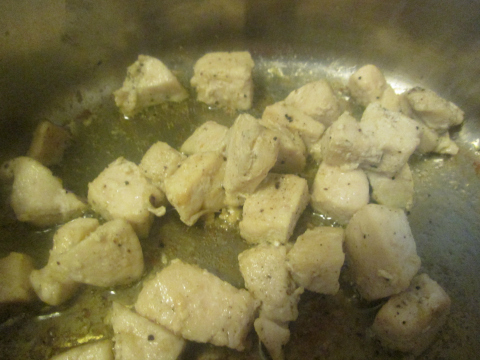Sauteeing Chicken Breast Cubes